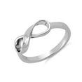 thumbnail image 2 of 925 Sterling Silver Oxidized Platinum Plated Infinity Ribbon Women Valentines Day Gifts Ring, 2 of 4