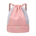thumbnail image 2 of Runquan Drawstring Backpack Adjustable Strap Sports Backpack Water Resistant Gym Bag Pink, 2 of 8