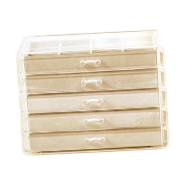 Joyero para mujer, moderno, con tapa transparente, organizador de collares Beige