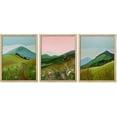 thumbnail image 2 of PixonSign Adhesive Canvas Print Wall Art Set - Wildflower Meadow Mountain Art - Set of 3 Forest Plant Nature Wilderness Minimalist Wall Décor for Living Room, Bedroom - 12"x16" Panels, 2 of 5
