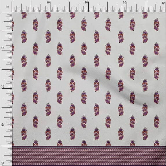 Soimoi Poly Georgette Fabric Floral & Leaves Panel Decor Fabric Printed Yard 42 Inch Wide