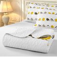 thumbnail image 4 of Erosebridal Cute Bird Animals Quilt Full,Cartoon Wildlife Full Bedspread Sets,White Yellow,3pcs,1 Coverlet and 2 Pillowcases, 4 of 7