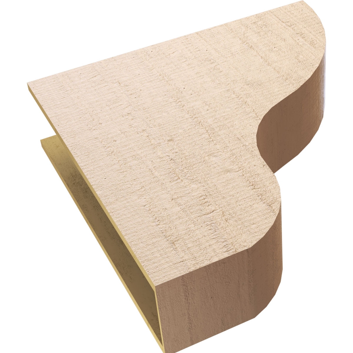 9"W x 36"D x 36"H Thin Greensboro Rough Cedar Woodgrain TimberThane Corbel, Primed Tan