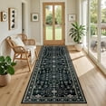 thumbnail image 5 of Hallway Runner Rug Non Slip - Washable 2.6x8 Kitchen Rugs for Living Room, Low-Pile Soft Bedroom Rug Indoor Floor Stain Resistant Carpets for Entryway, Laundry, Bathroom Black, 5 of 18
