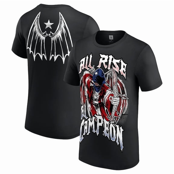 WWE Damian Priest “All Rise El Campeón” T-Shirt – Judgment Day Graphic Tee – Bat Wings Back Print