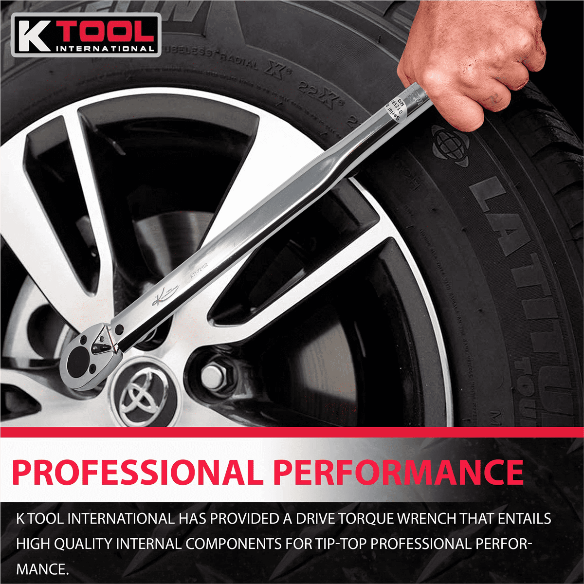 K-Tool 72102 72102 1/2" Drive 50-250 ft/lbs Ratchet Style Torque Wrench