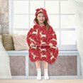 thumbnail image 7 of Dailycode Wearable Blanket Hoodie Oversized Sherpa Flannel Blankets with Pocket for 3-14 Year Old Reindeer and Snow, 7 of 7