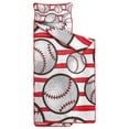 thumbnail image 2 of Red and White Striped Baseballs Pattern Toddler Nap Mats for Kids Preschool,Sleeping Mat Bag or Kids,Toddler Sleeping Bag,Toddler Nap Mat or Daycare, 2 of 6