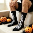 thumbnail image 6 of AWZXDE Halloween Crew Socks Skeleton Novelty Printed Socks for Adults for Halloween Cosplay Theme Party and Casual Home Lounging Activities, 6 of 7