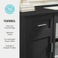 thumbnail image 2 of Martha Stewart Shaker Style Home Office Desk with Storage in Black with Brushed Nickel Hardware, 2 of 13