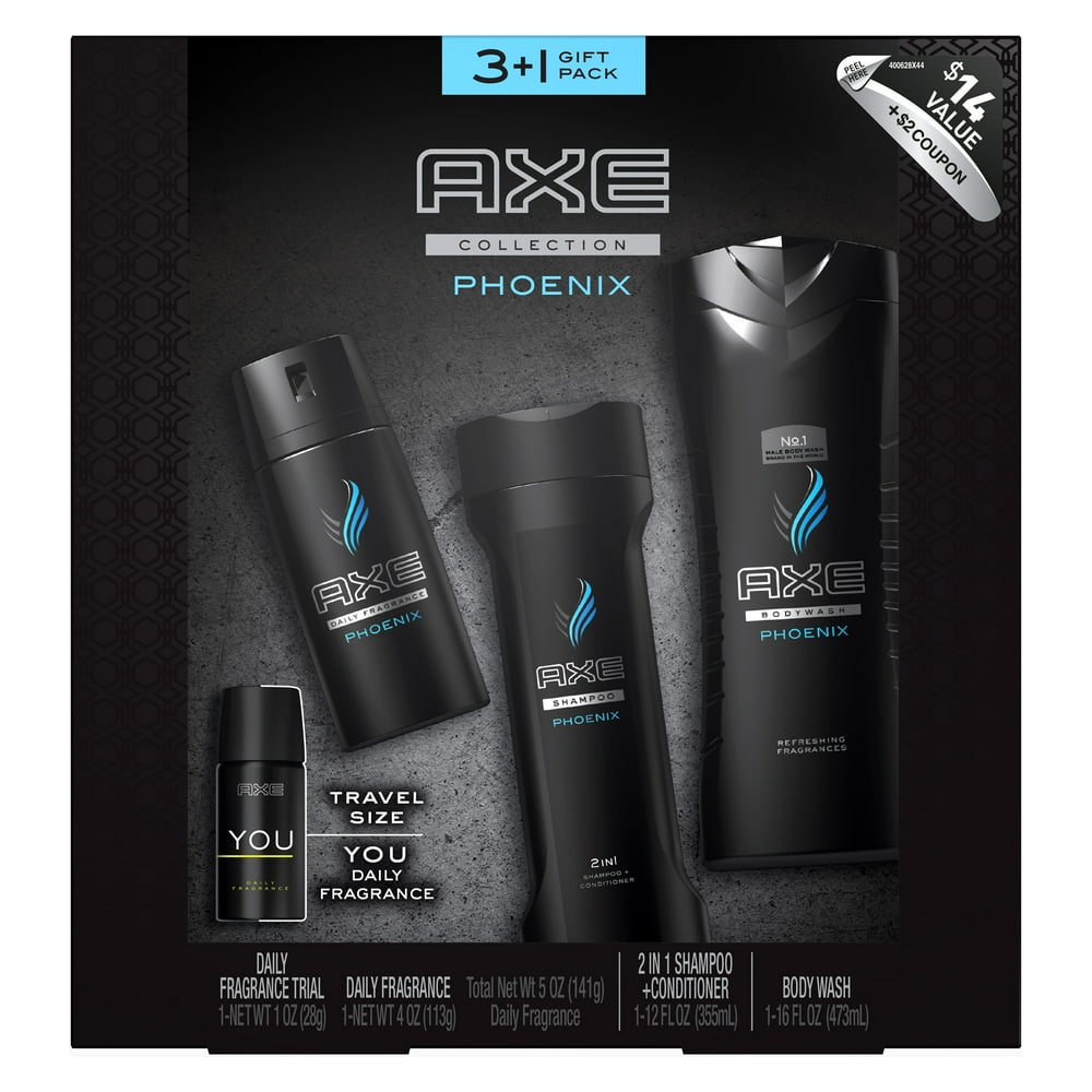AXE Phoenix Gift Box Body Spray, Body Wash, 2n1 Shampoo