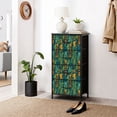 thumbnail image 6 of Beach Dresser for Bedroom with 4 Storage Drawers Drink Bar Decor Tropical Flowers Palm Wooden Carved Dressers Chest of Drawers Steel Framed Fabric Closet Organizers for Entryway Beach Lover Gifts, 6 of 8