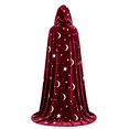thumbnail image 3 of Trgacdwlo Soft Plush Hooded Velvet Cape, Star Moon Print Long Cloak with Adjustable Tie for Men Women Halloween Christmas Holiday Celebrations, 3 of 3