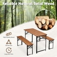 thumbnail image 3 of Ktaxon 4' Wooden Outdoor Folding Patio Camping Picnic Table Set with Bench, Brown, 3 of 9