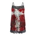 thumbnail image 5 of ZToonmas Women Halloween Print 2 Piece Pajama Set Lace Trim Cami Top and Shorts Soft Ladies Sleepwear Loungewear, 5 of 5
