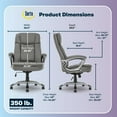 thumbnail image 3 of Serta Bonded Leather Big and Tall Executive Office Chair with Arms - Gray, 3 of 16