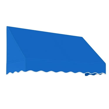 Awntech 5.38 Ft San Francisco Closed-Sided Fixed Awning Canopy (64.5in x 31in x 24in), Bright Blue
