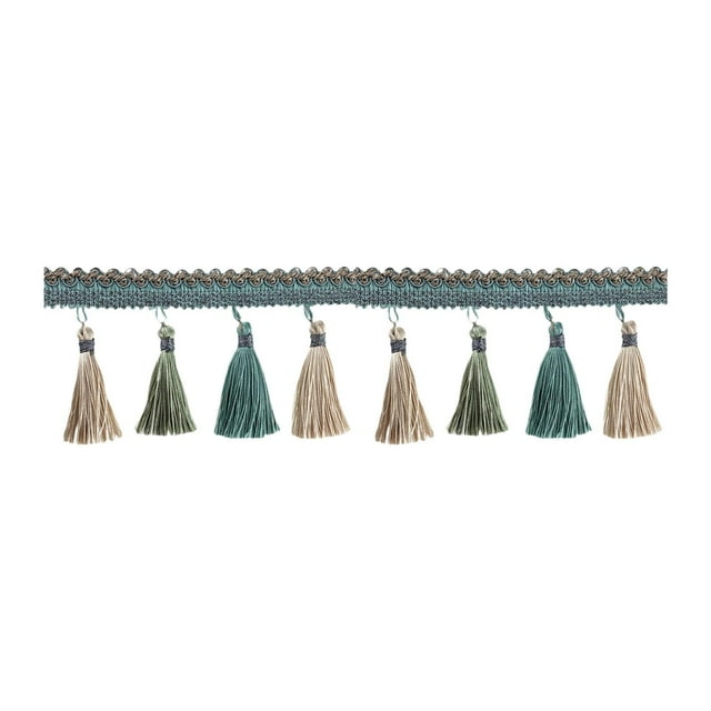 segolike Frange en Polyester 3.5 Pieds' Grand avec Dentelle pour Rideau Décoration Maison Bricolage Bleu