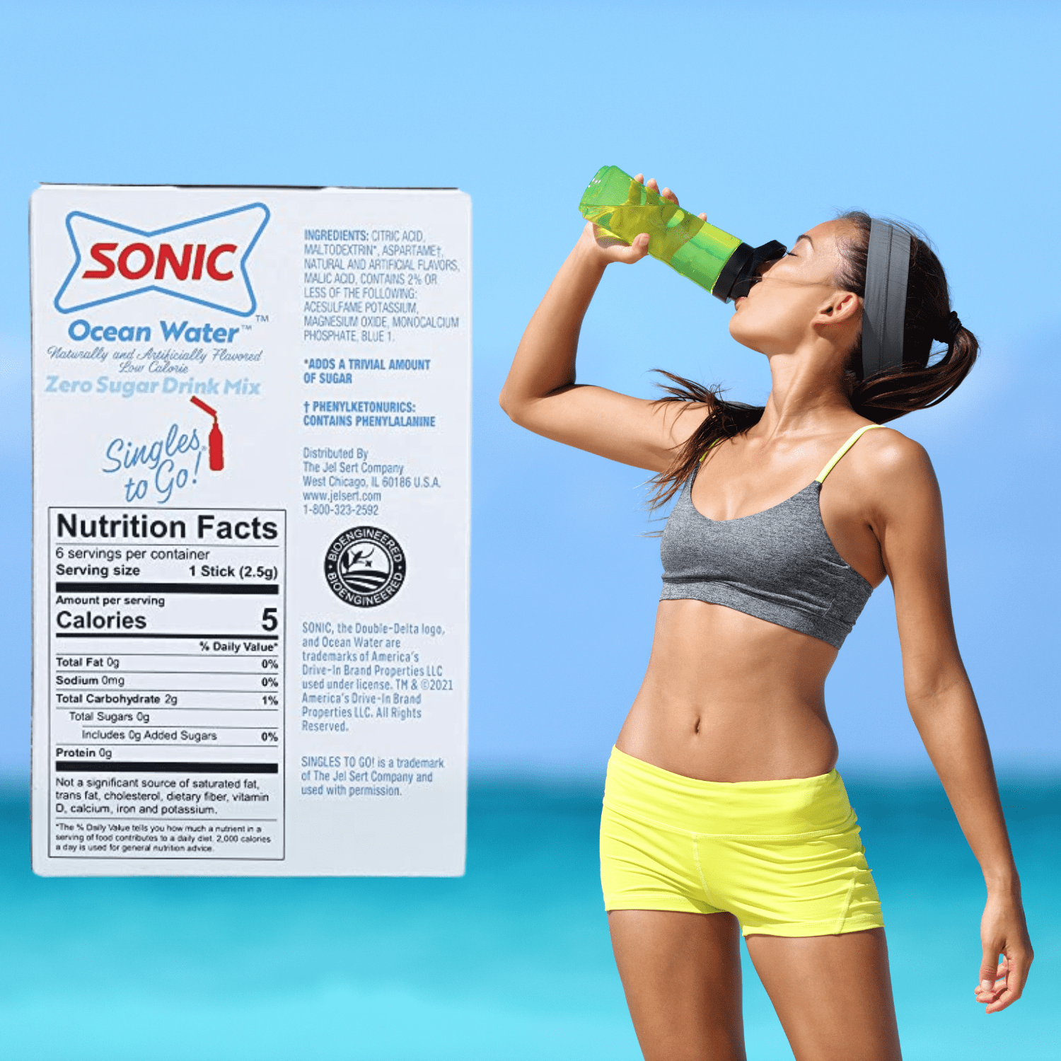Buy Sonic Singles To Go Powdered Drink Mix, (1) Ocean Water (1) Cherry