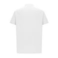 thumbnail image 4 of lkfuzj Men's Solid Color Sport Shirt With Button Round Neck Short Sleeve Top/Shirt Stylish Shirts Tops For Men And Boys Cool Men And Boys's Tops White, 4 of 5