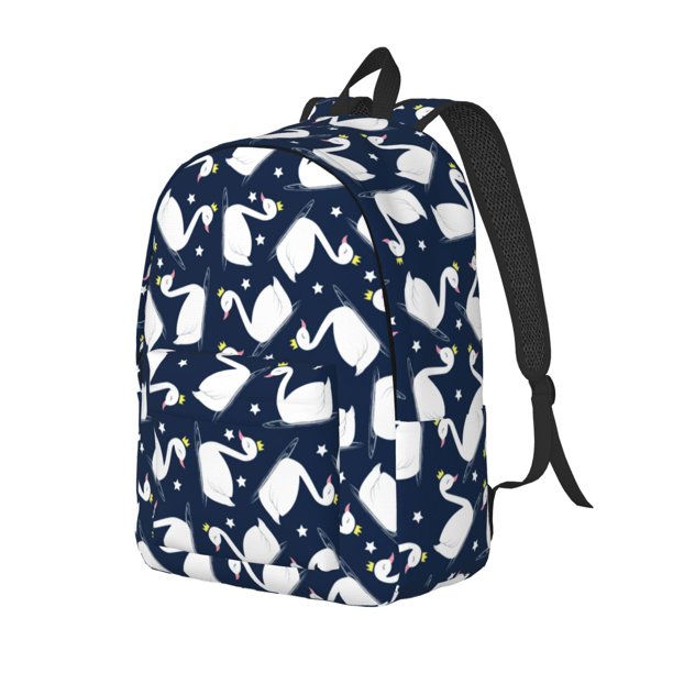 Balery Swan Mochila Clásica Impresa Básica para Viaje, Mochila Escolar Resistente al Agua, Mochila de Lona con Correas Ajustables-Medium