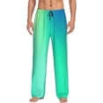 thumbnail image 1 of Balery blue green colors Pantalones de pijama para hombre, pijama ultraligero, pantalón de descanso-Small, 1 of 6