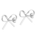 thumbnail image 5 of Dazzling Ladies' Bow Tie Ribbon Sterling Silver Stud Earrings, 5 of 5