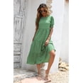 thumbnail image 4 of Vestido PRETTYGARDEN Floral Boho Manga Abullonada Midi XL Verde, 4 of 7