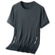thumbnail image 3 of Ceisia Men's Slim Fit Short Sleeve Crew Neck Quick-Dry Athletic T-Shirt with Reflective Strips Dark Gray L Gifts, 3 of 8