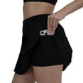 thumbnail image 3 of YITTY Active Women's Pleated Tennis Skirt with Built-in Short, Athleisure, 4-Way-Stretch, Iconic Black, XL, 3 of 7