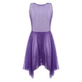 thumbnail image 6 of YEAHDOR Womens Draped Neck See Through Modern Dance Dress Sleeveless Asymmetrical Hem Flowy Lyrical Dance Costume, 6 of 7