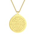 thumbnail image 4 of Nordic Vegvisir Viking Amulet Stainless Steel Necklace Compass Pagan Magic Pendant, 4 of 5