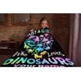 thumbnail image 5 of Just Girl Who Loves Dinosaurs Blanket Customized Text Gifts Plush Soft Fuzzy Lightweight Personalized Flannel Throw Blankets 40"x50" for Kids/Children Birthday Home Couch Sofa Bedroom, 5 of 6
