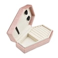 thumbnail image 1 of Joyero de terciopelo, estuche de viaje para joyas, organizador protector con compartimentos para joyas. rosa un, 1 of 9