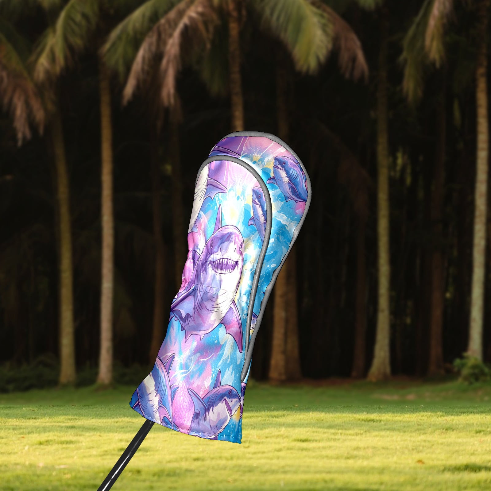 Golf Club Covers PU Leather Waterproof Head Covers for Fairway Woods Hybrids