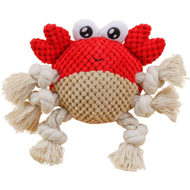 Juguete de peluche para perros para masticadores grandes y agresivo juguetes para perro juguetes de peluche, juguetes de masticaci - Cangrejo SM SunniMix Masticar juguetes