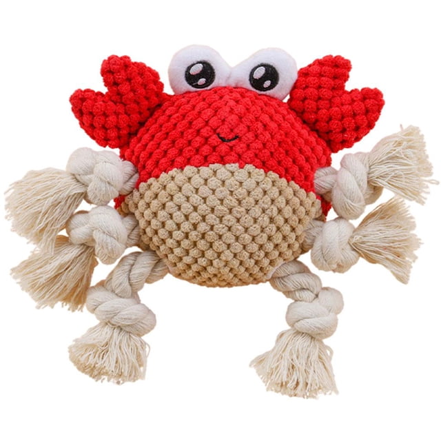 Juguete de peluche para perros para masticadores grandes y agresivo juguetes para perro juguetes de peluche, juguetes de masticaci - Cangrejo SM SunniMix Masticar juguetes