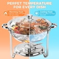 thumbnail image 4 of CATGOOD Chafing Dishes for Buffet, 5.3QT Buffet Server Food Warmer, Round Chafer and Buffet Warmer Sets, Chafing Dishes Stainless Steel for Home Parties,Catering Events, 2 Pack, 4 of 11