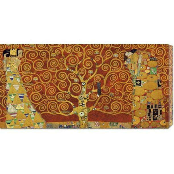 Gustav Klimt &apos;Arbre de Vie Variation Rouge &apos; Toile Tendue