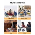 thumbnail image 2 of 13 Inch Round Placemats Set of 6, Navy Blue Christmas Non Slip Heat Insulation PP Table Mats, Snowman Xmas Snowflake Botanical Tree Washable Place Mats for Kitchen Dining Party Table Decor, 2 of 7