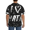 thumbnail image 5 of Xecao offers the I love Math for Men's Casual Short-sleeved Shirt, a button-up collared shirt with a pocket, perfect for beach vacations and yacht travel in the Medium size., 5 of 7