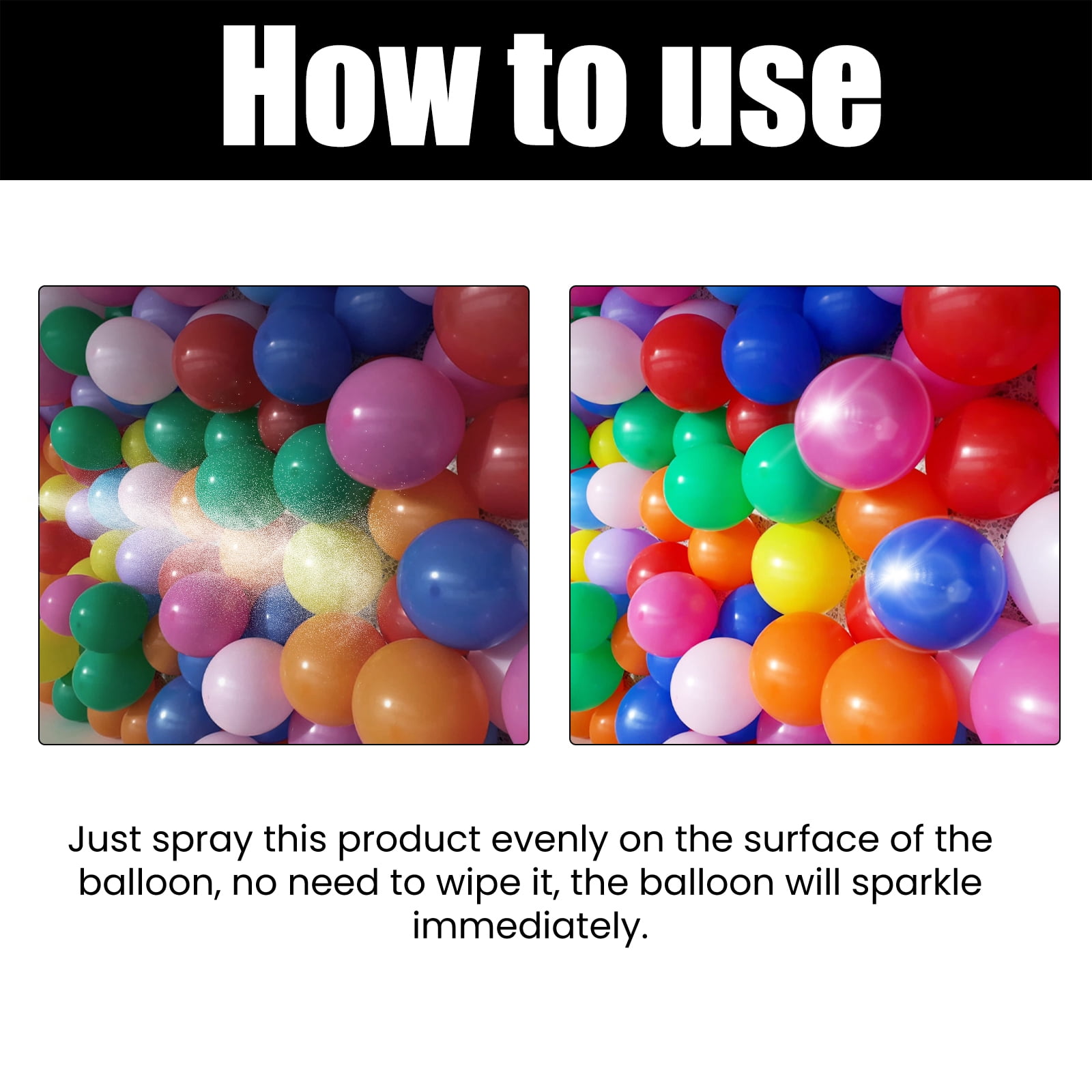 Alvantor Balloon Shine Spray for Latex Balloons, Long-Lasting Gloss for Party Decorations, Waterproof Brightener, 3.38fl.oz