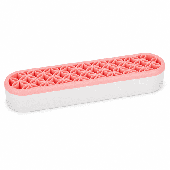 ABPETE Silicone Makeup Brush Holder Multipurpose Make up Brush Stand Holder Painting Pen Holder Sewing Craft Tool Holder Storage Box for Stash and Store (Pink)
