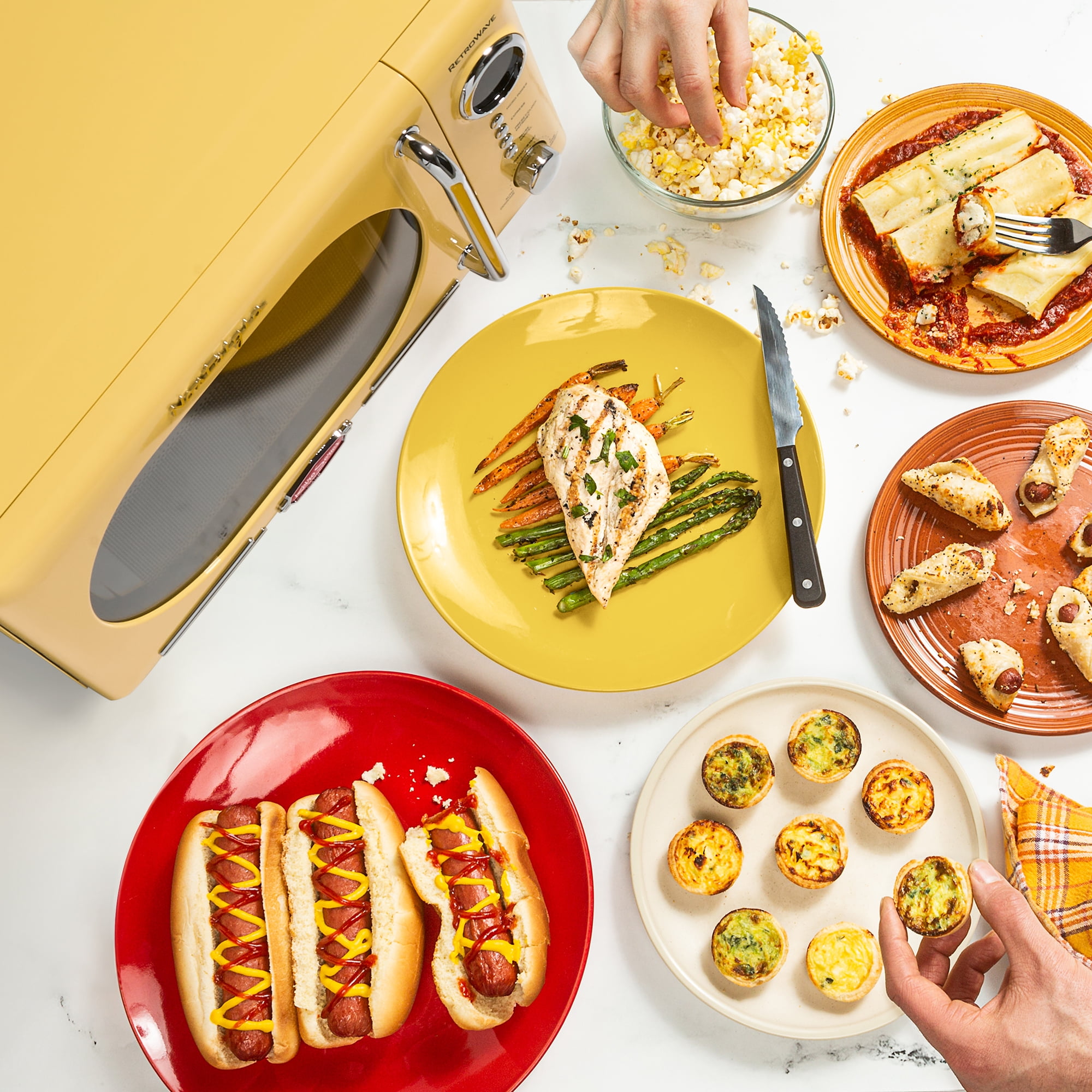 Nostalgia Retro Compact Countertop Microwave Oven - 0.7 Cu