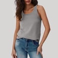 thumbnail image 2 of WZXFASHION Tank Top For Women Summer Sleeveless Neck Ribbed Workout Tank Tops Slim Basic Tee Shirts Camisoles&Tanks Grey M, 2 of 9