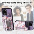 thumbnail image 6 of Allytech Galaxy S20 Ultra Case with Zipper Pocket & Cards Holder, Floral Slim Wallet Case for Girls Women Shockproof Stand Compatible with Car Mount Phone Case for Samsung Galaxy S20 Ultra -Purple, 6 of 9
