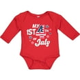 thumbnail image 3 of Inktastic My 1st 4th of July with Striped Stars Boys or Girls Long Sleeve Baby Bodysuit, 3 of 5