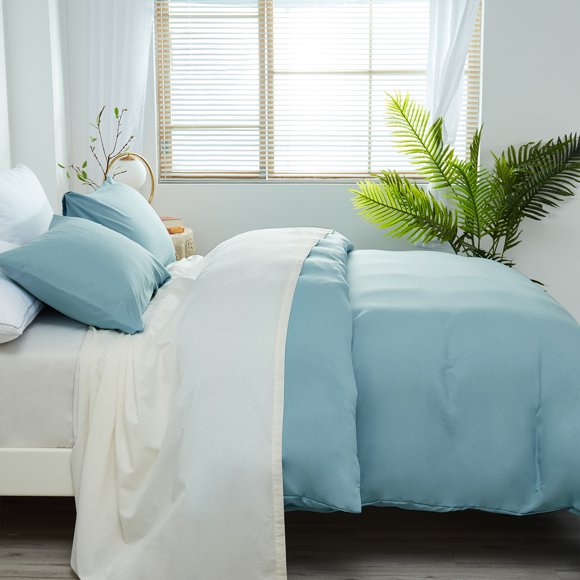 JML Duvet Cover Set 3-Piece Washed Microfiber Duvet Cover & 1 Pillowcase, Twin