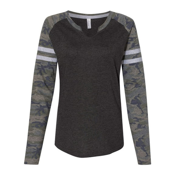 LAT - Women's Fine Jersey Mash Up Long Sleeve T-Shirt - 3534