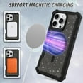 thumbnail image 2 of Dteck for iPhone 14 Case, Compatible with MagSafe, Sparkly Glitter Bling Back Rubber Bumper Shockproof Protective Phone Cover,Black, 2 of 5